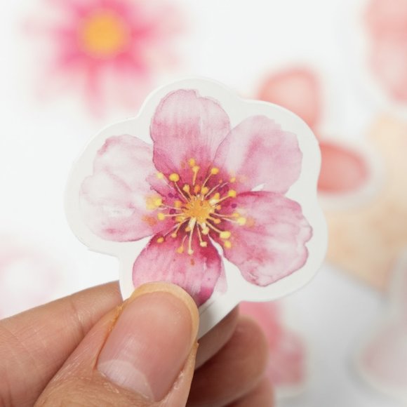 46pcs Cherry Blossom Stickers, Journal/Notebook Die Cut Stickers - Picture 3 of 3